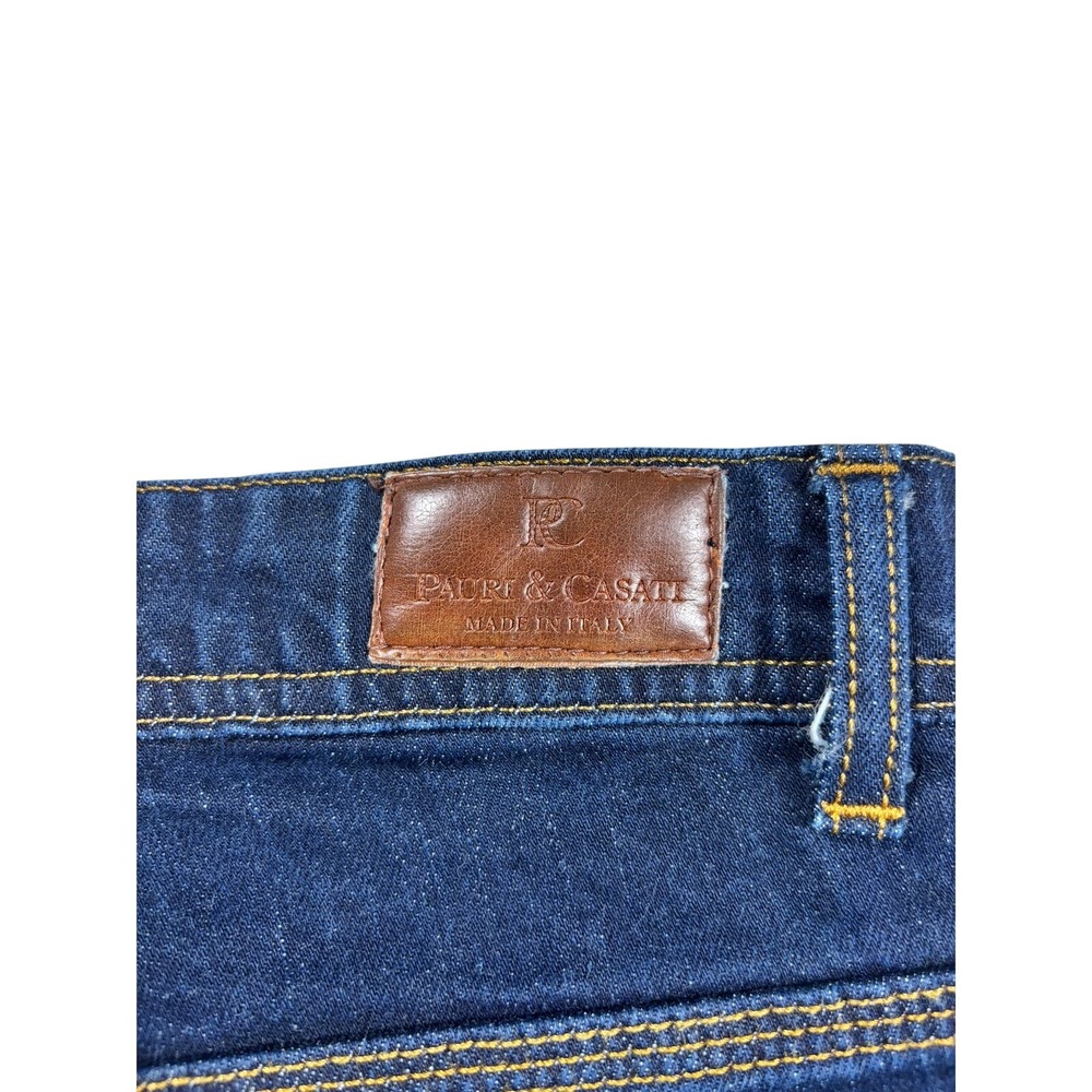 Pauri & Casati Mens Slim Straight Jeans Dark Wash‎ Indigo Made in Italy